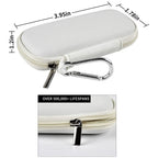 White for KardiaMobile travel case dimensions with carabiner and durable zipper
