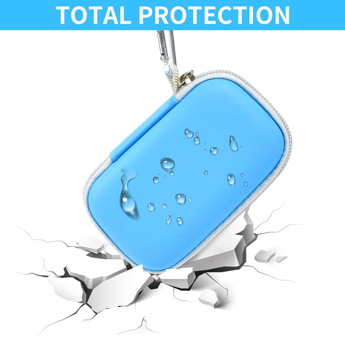 Blue for SanDisk SSD case demonstrating total impact and water-resistant protection