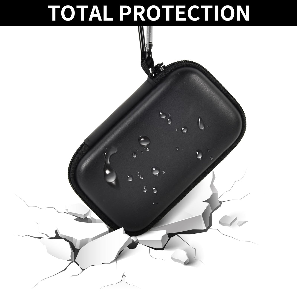 Black for SanDisk SSD case demonstrating total impact and water-resistant protection