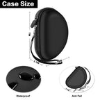 Black and red headphone case dimensions with water-resistant and anti-fall protection