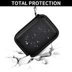Black retro handheld console carrying case for RG40XX V hard-shell impact and splash protection demonstration