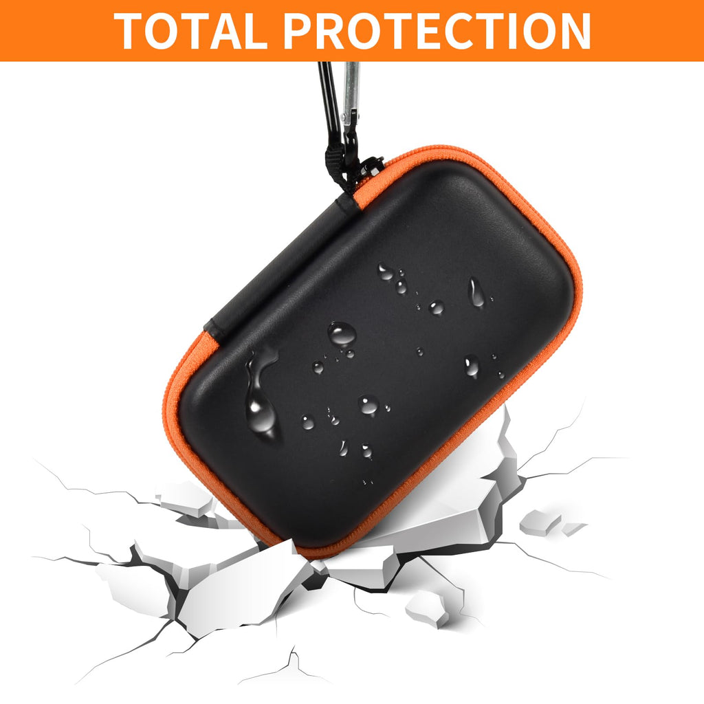 Black and orange for SanDisk SSD case demonstrating total impact and water-resistant protection