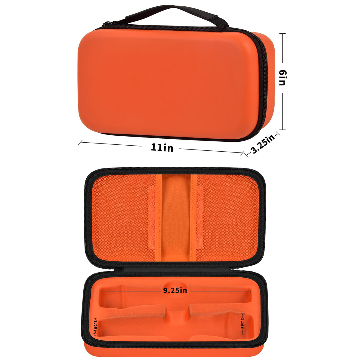 Orange for JBL wireless microphone case dimensions with dual storage layout