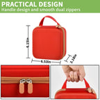 Red for NIIMBOT label maker case dimensions with handle and dual zippers