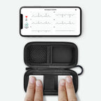 for KardiaMobile 6L device used inside the open black travel case without removal
