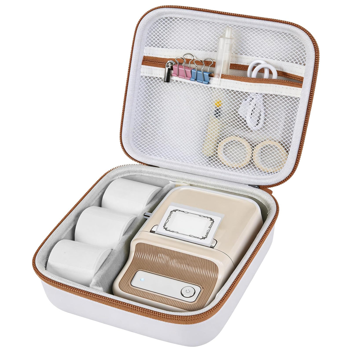 for NIIMBOT B21 Label Maker Travel Case | ALKOO – White – protective case product view