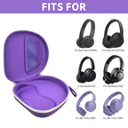 Open purple headphone case shown with compatible for Sony and for JBL over-ear headphones