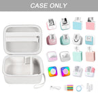 Open white mini label printer case shown with compatible for Memoking and for Phomemo printers; case only