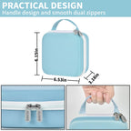 Light blue for NIIMBOT label maker case dimensions with handle and dual zippers