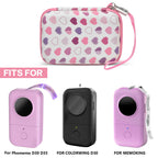 Heart-pattern case shown with compatible for Phomemo and for Memoking mini printers