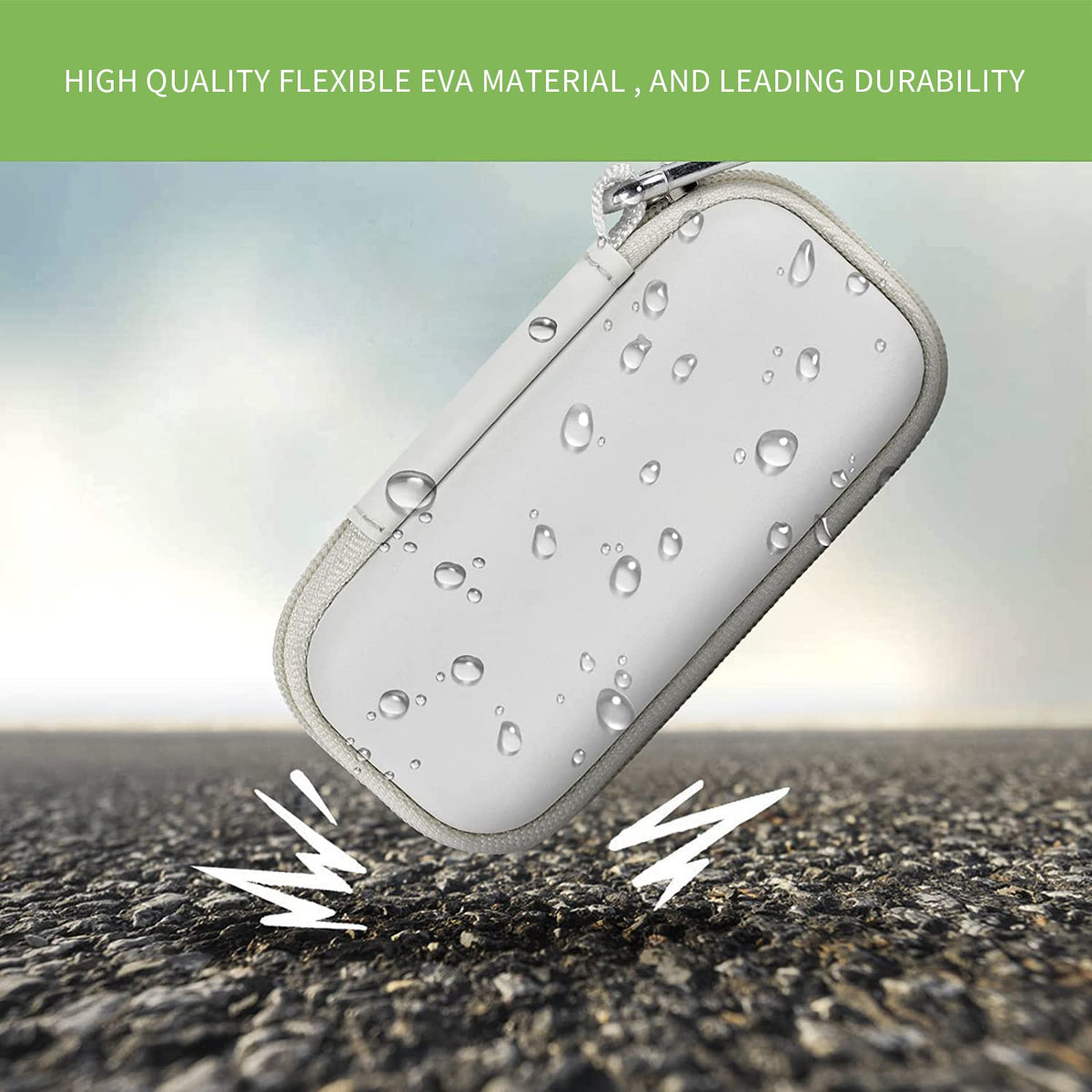 White for KardiaMobile case demonstrating flexible EVA impact and water-resistant protection