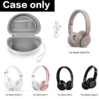 Open white foldable headphone case shown with compatible for Beats Solo and Studio headphones; case only
