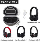 Open black foldable headphone case shown with compatible for Beats Solo and Studio headphones; case only