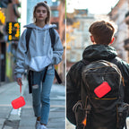 Red for JBL Go speaker case carried by hand and attached to a backpack