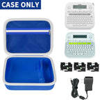 Open blue and white for P-touch label maker case with mesh pocket; case only