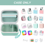 Open mint green mini label printer case shown with compatible for Memoking and for Phomemo printers; case only