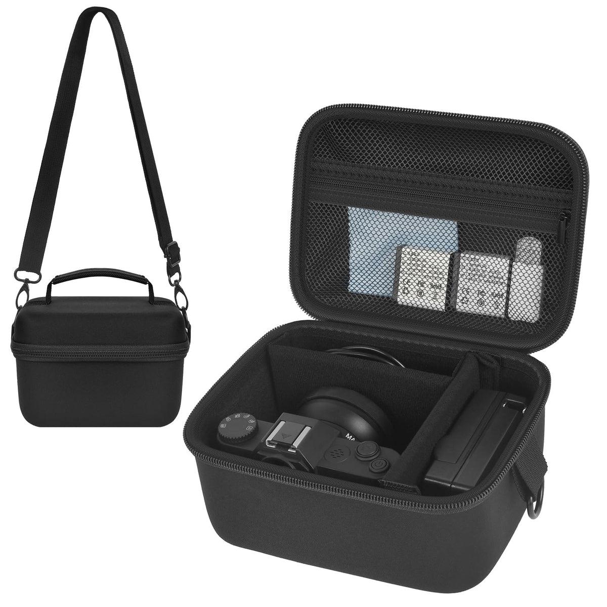 4K Vlogging Camera Travel Case | ALKOO – L / Jet Black – protective case product view