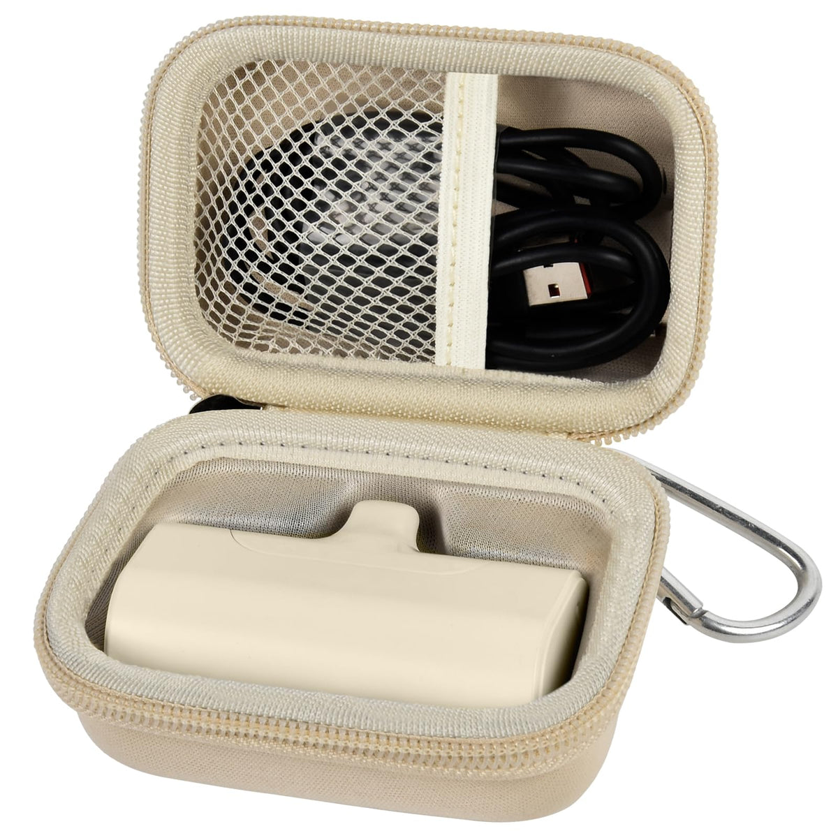 Mini Power Bank Travel Case | ALKOO – Single / Beige – protective case product view