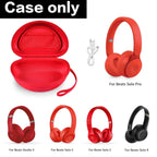 Open red foldable headphone case shown with compatible for Beats Solo and Studio headphones; case only
