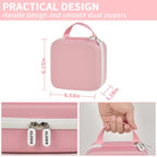Pink for NIIMBOT label maker case dimensions with handle and dual zippers