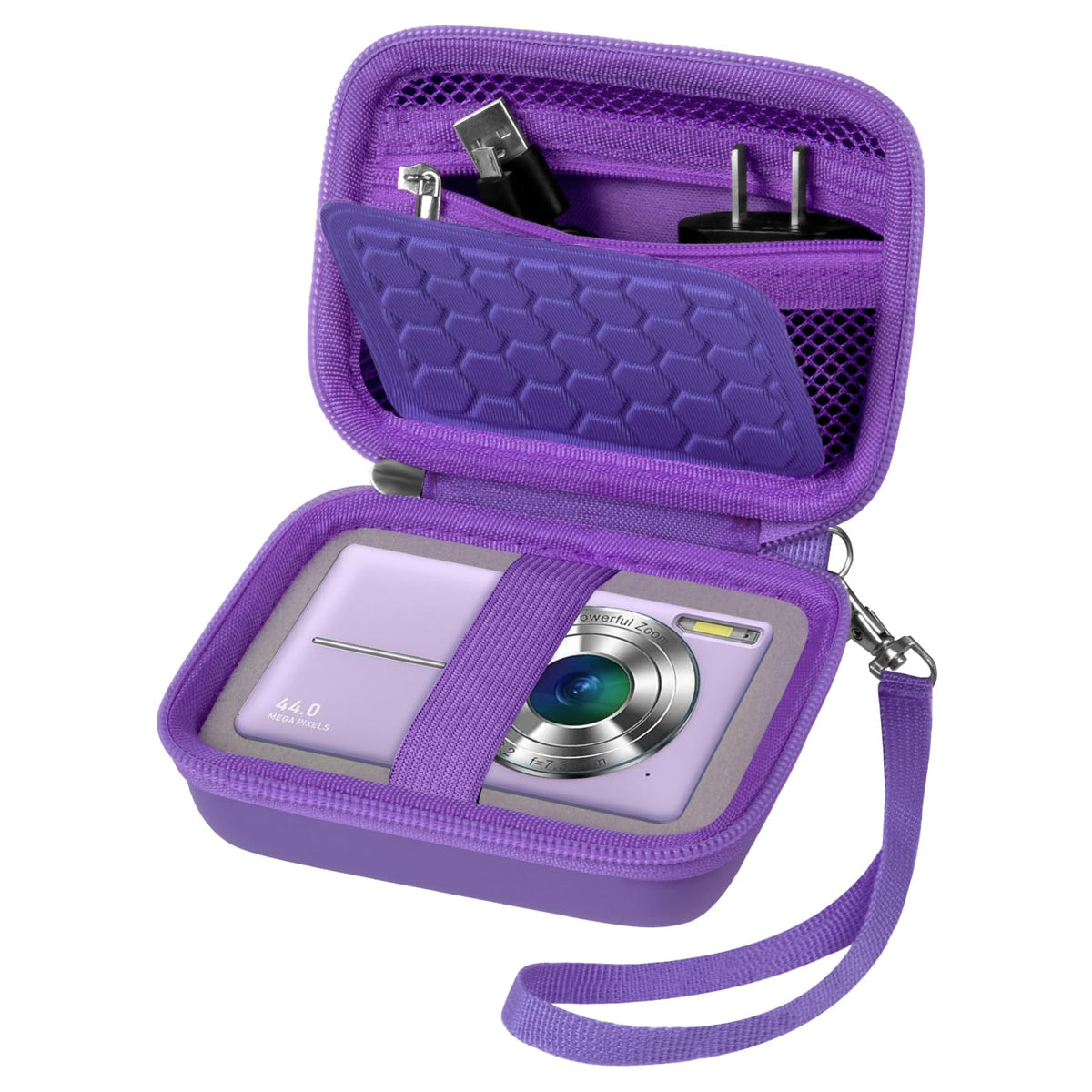 Camera Travel Case for Kodak, for Canon & for Sony – Dark Purple – protective case product view