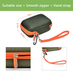 Dark green and orange for JBL Go speaker case dimensions with smooth zipper and detachable hand strap