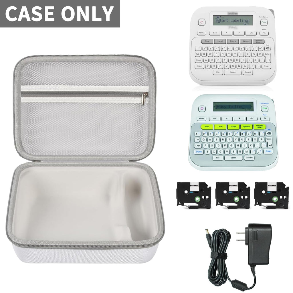 Open gray for P-touch label maker case with mesh pocket; case only