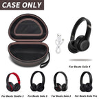 Open brown foldable headphone case shown with compatible for Beats Solo and Studio headphones; case only
