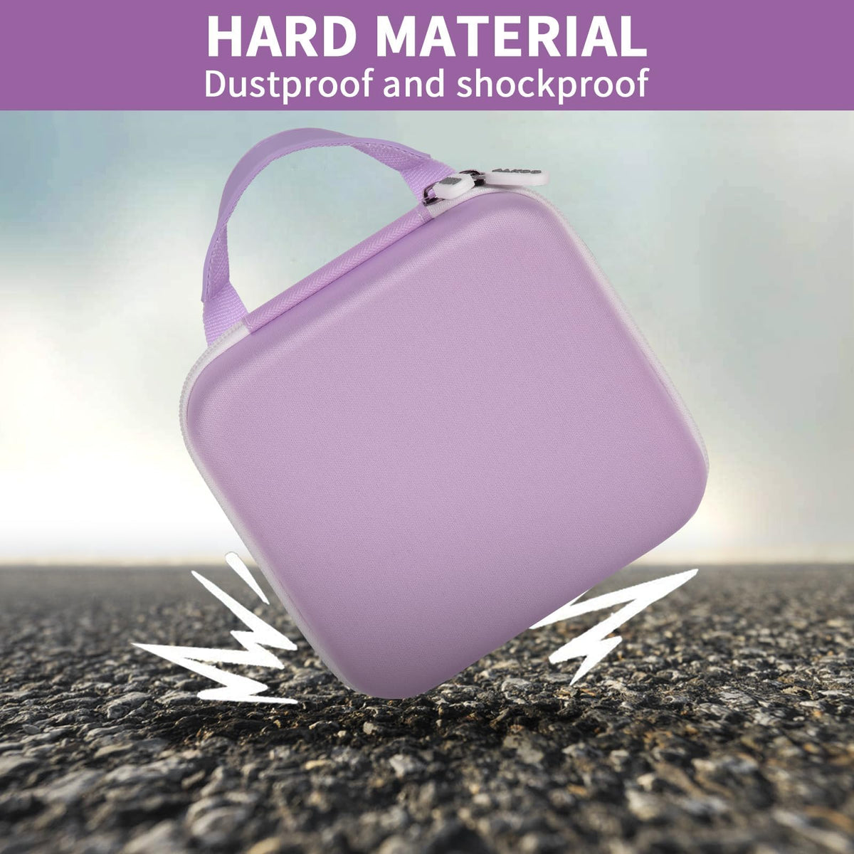 Purple for NIIMBOT printer case demonstrating dustproof and shockproof hard-shell protection