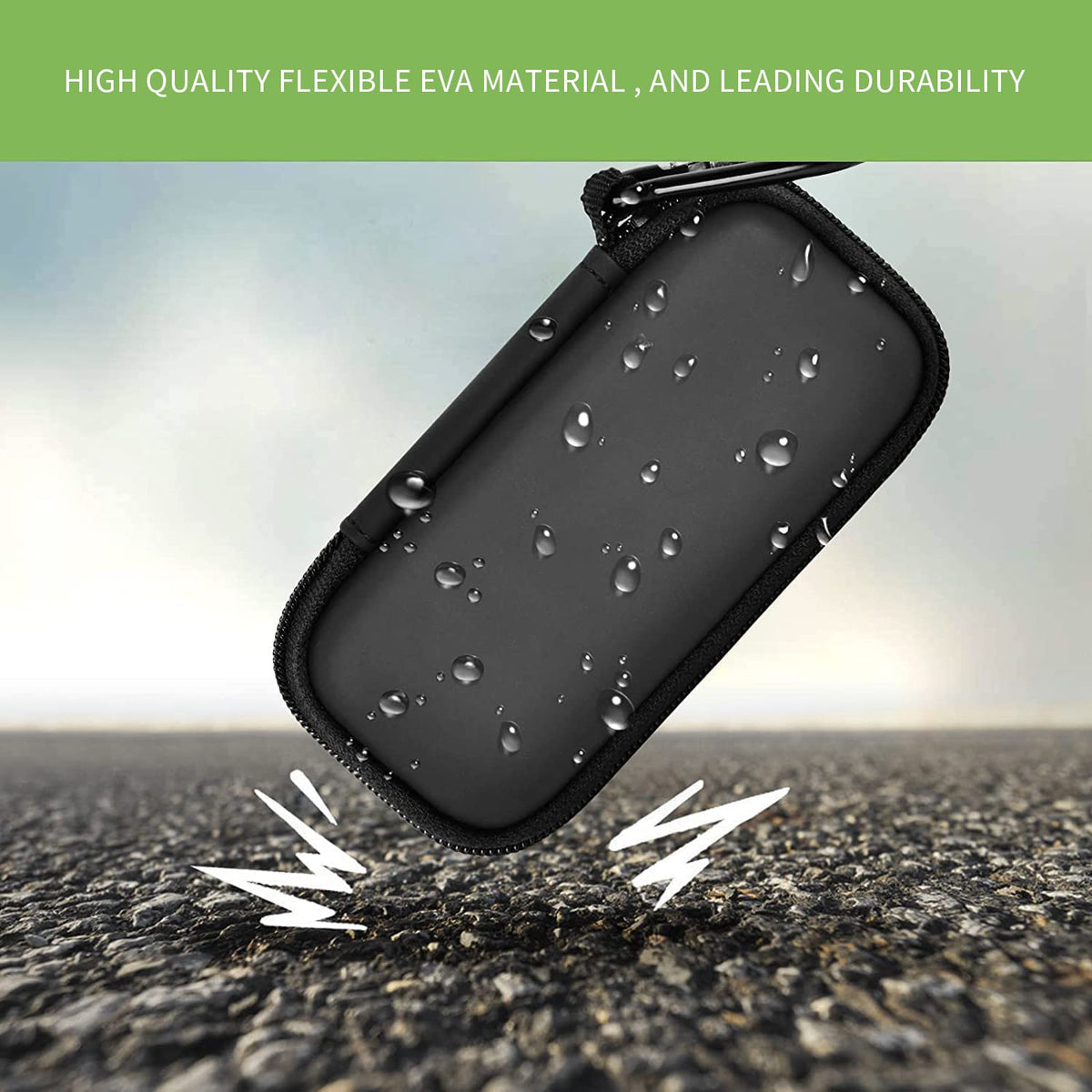 Black for KardiaMobile case demonstrating flexible EVA impact and water-resistant protection