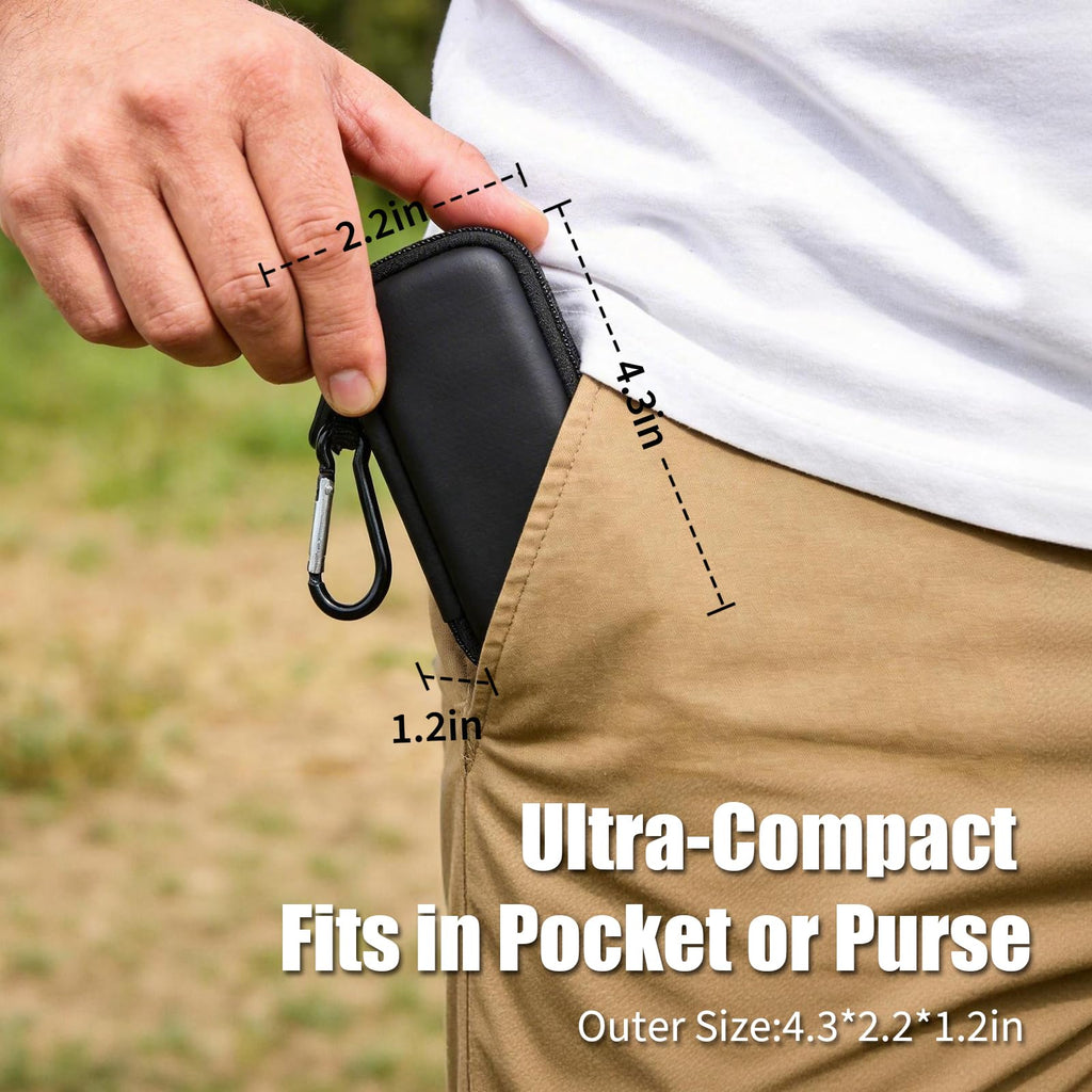 Ultra-compact black for KardiaMobile case dimensions for pocket or purse carry