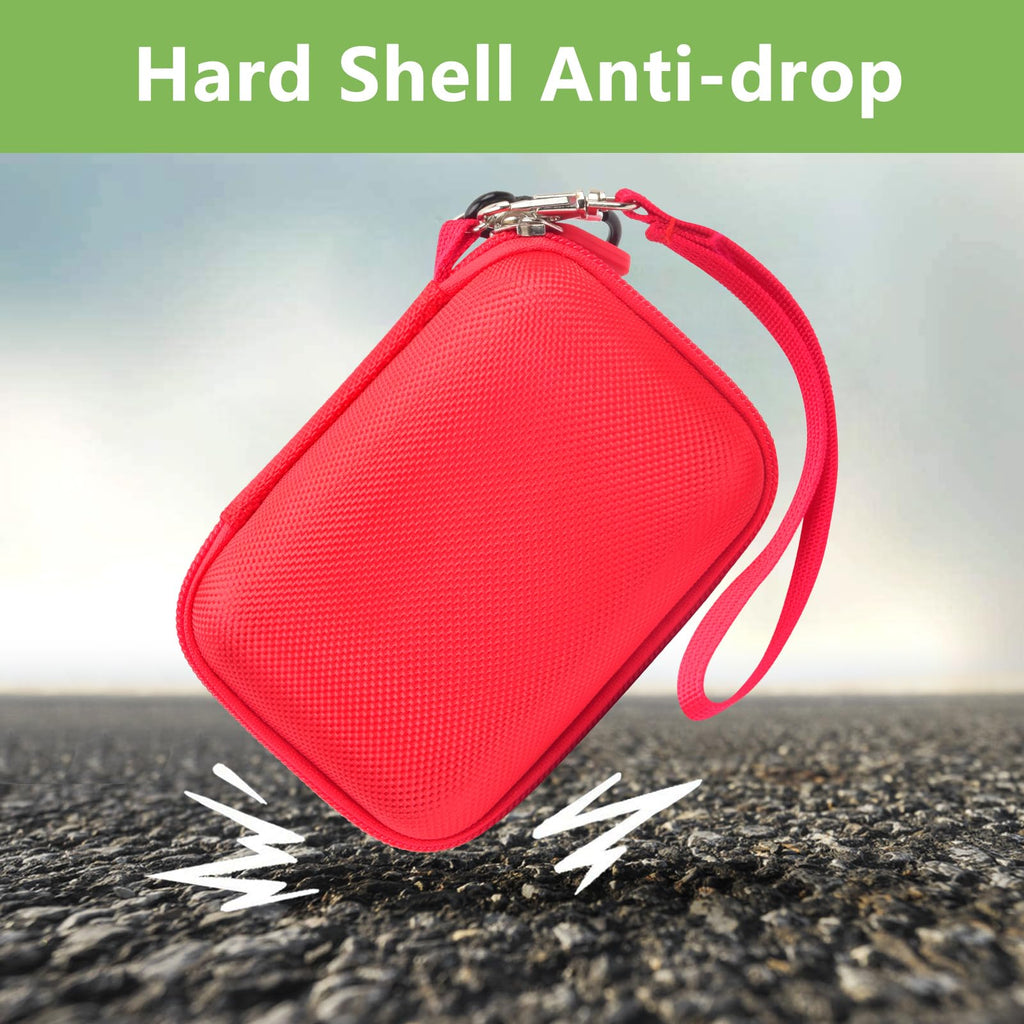 Red hard-shell for JBL Go speaker case demonstrating anti-drop protection