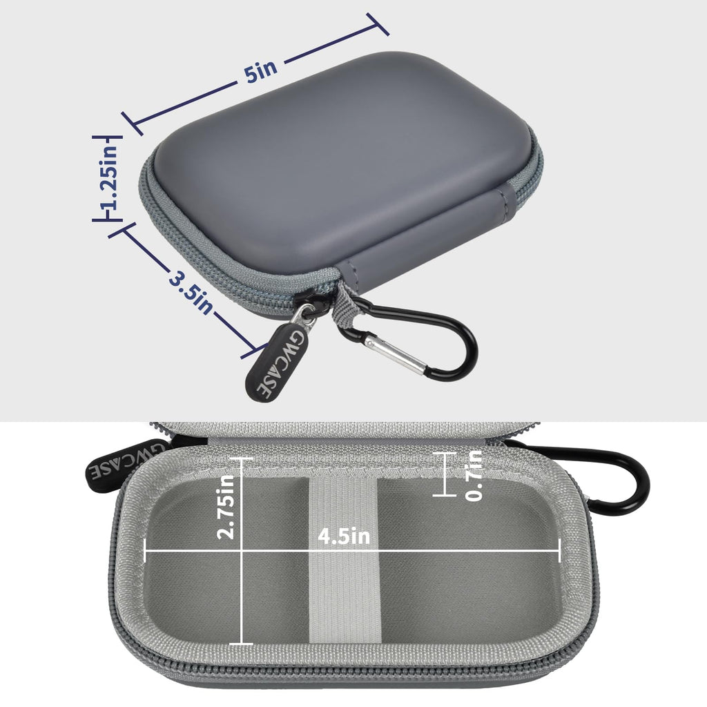 Gray for Samsung portable SSD case dimensions with divided interior and elastic retaining straps
