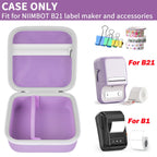Open purple for NIIMBOT B21 and B1 label maker case with mesh pocket and divided interior; case only