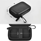 Black for Samsung portable SSD case dimensions with divided interior and elastic retaining straps