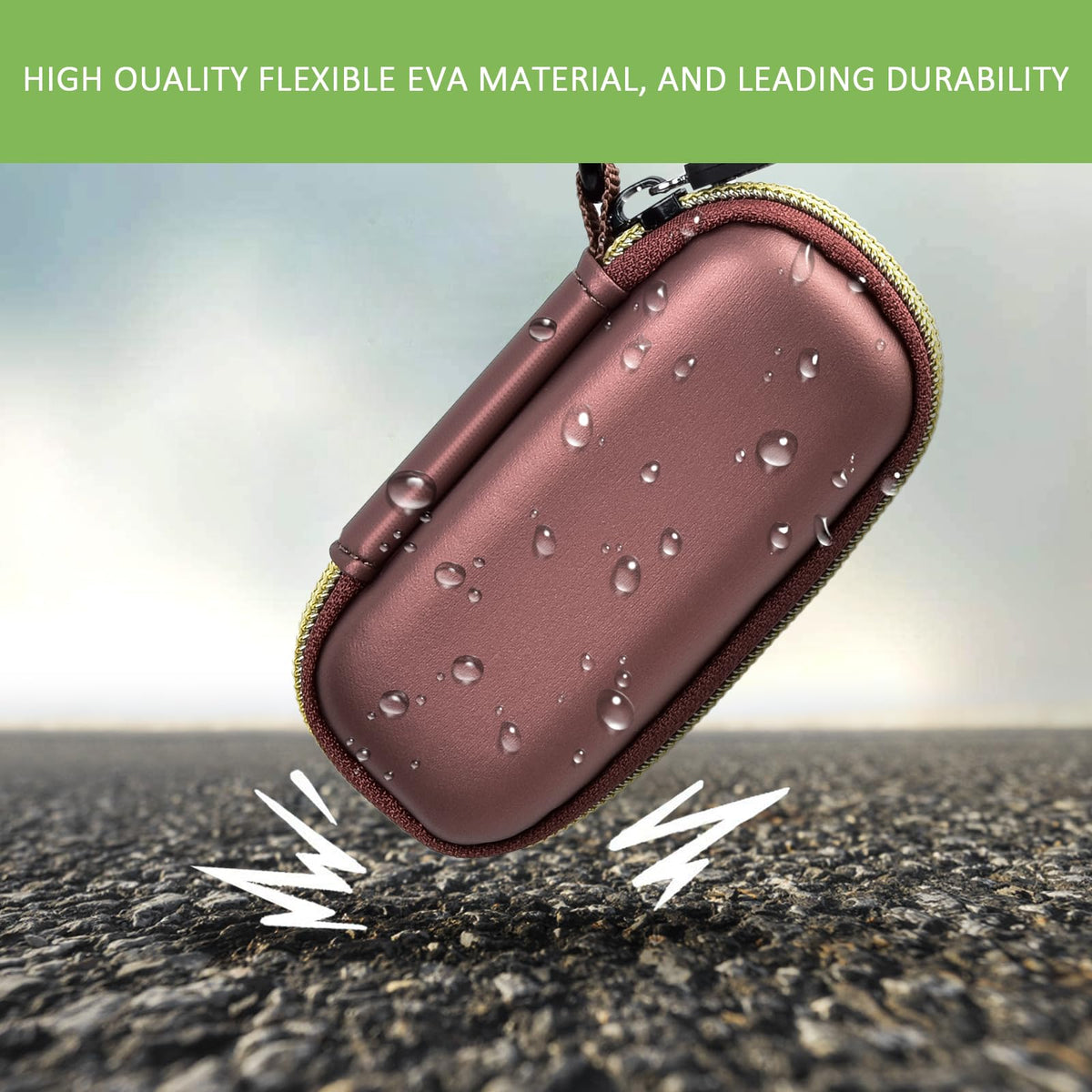 Rose gold for KardiaMobile case demonstrating flexible EVA impact and water-resistant protection