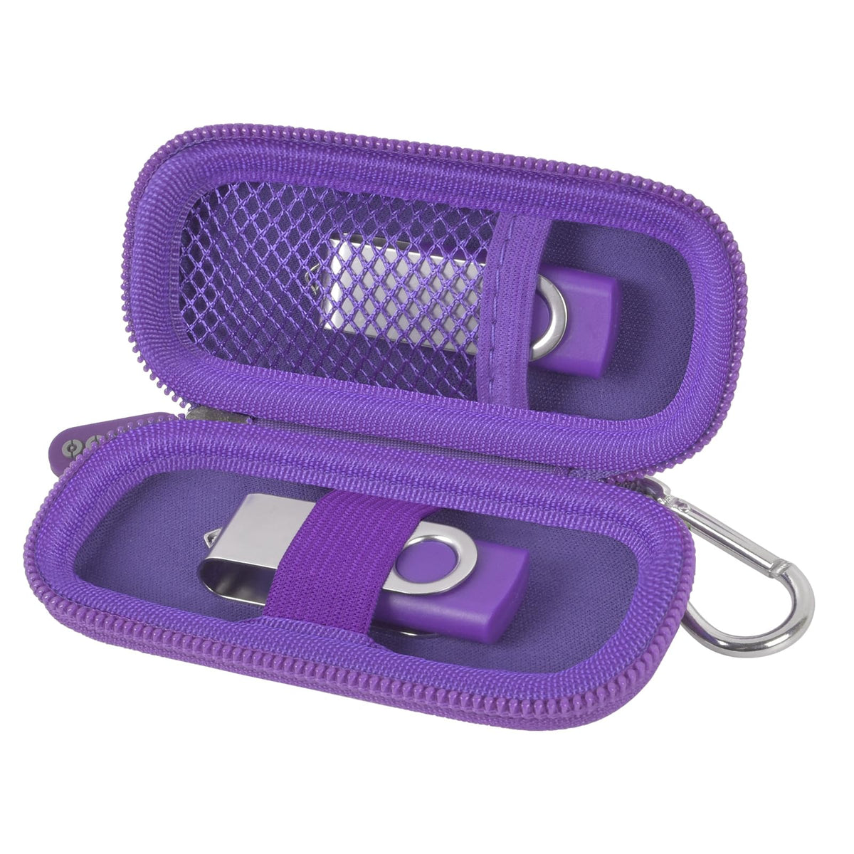 USB Flash Drive & SD Card Organizer | ALKOO – Purple – protective case product view