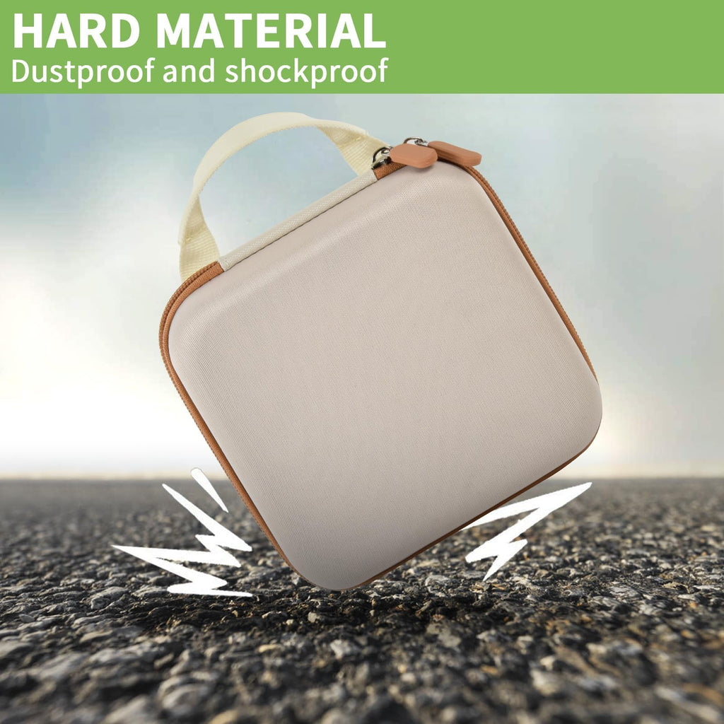Beige for NIIMBOT printer case demonstrating dustproof and shockproof hard-shell protection