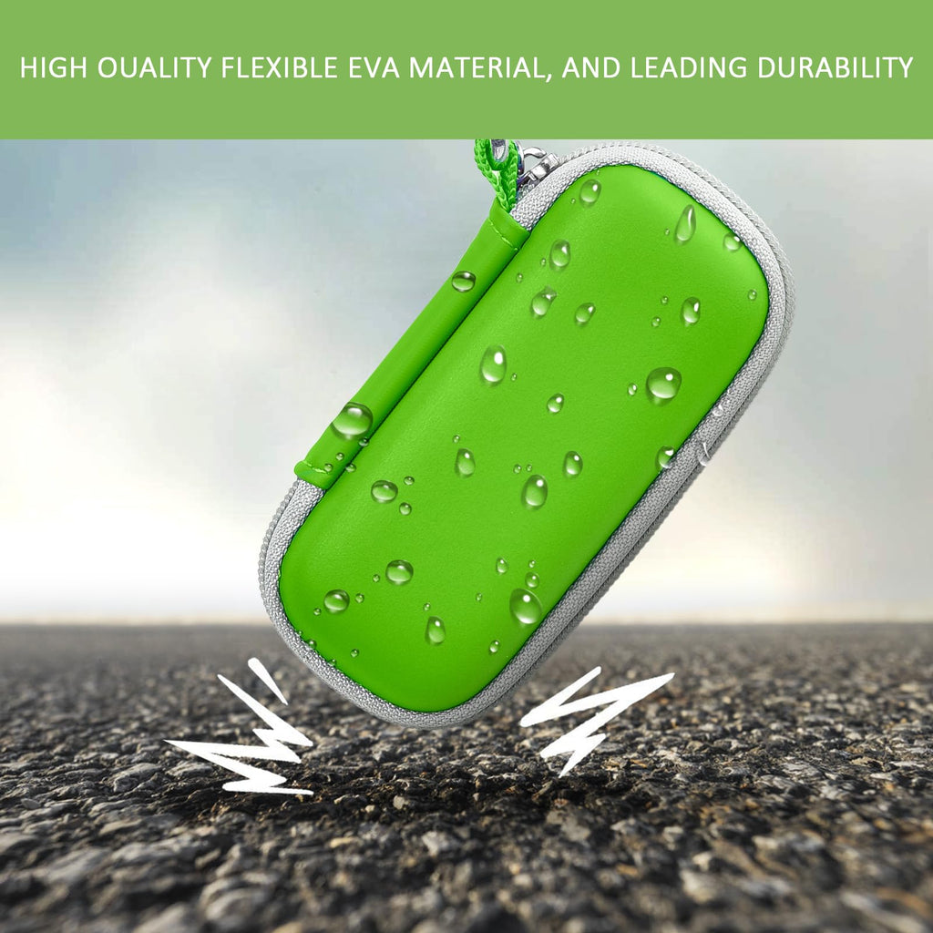 Green for KardiaMobile case demonstrating flexible EVA impact and water-resistant protection