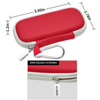 Red for KardiaMobile travel case dimensions with carabiner and durable zipper