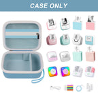 Open blue mini label printer case shown with compatible for Memoking and for Phomemo printers; case only