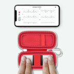 for KardiaMobile 6L device used inside the open red travel case without removal