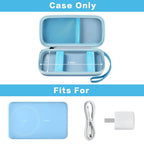 Open blue for MagSafe power bank case with mesh pocket and elastic retaining straps; case only