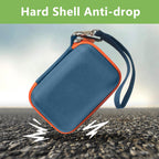 Blue and orange hard-shell for JBL Go speaker case demonstrating anti-drop protection