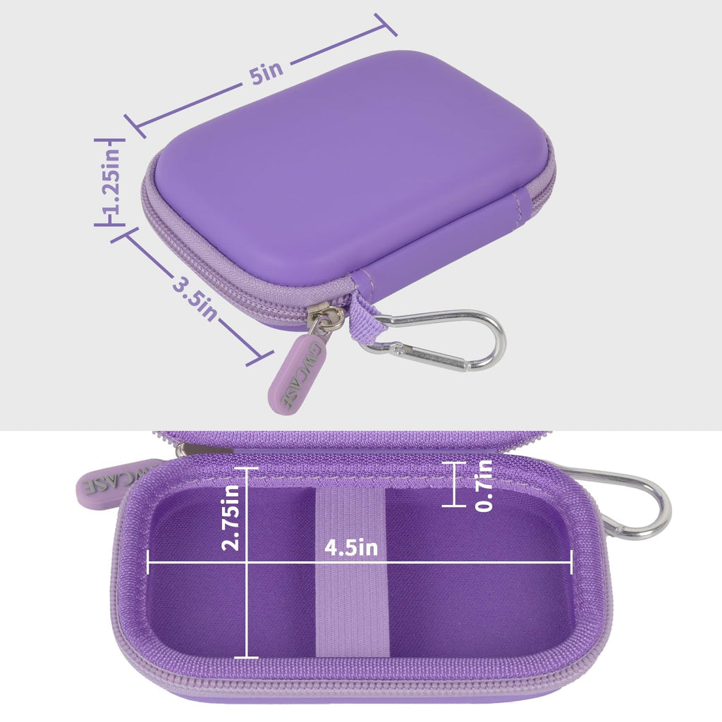 Purple for Samsung portable SSD case dimensions with divided interior and elastic retaining straps