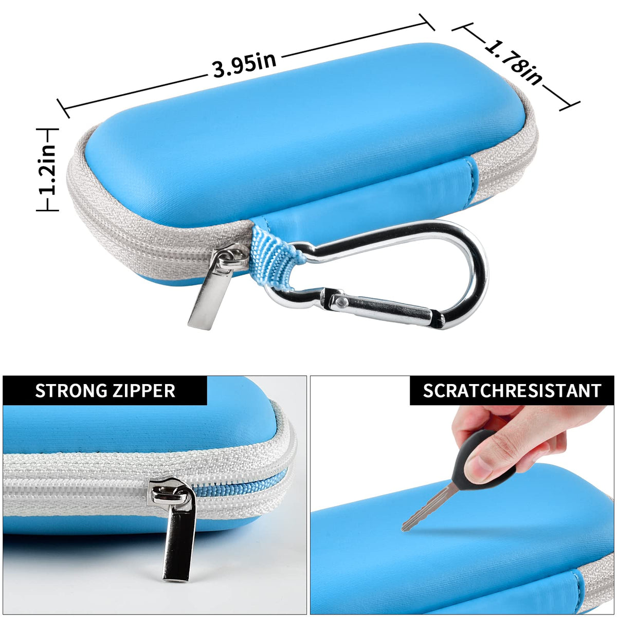 Blue for KardiaMobile case demonstrating flexible EVA impact and water-resistant protection