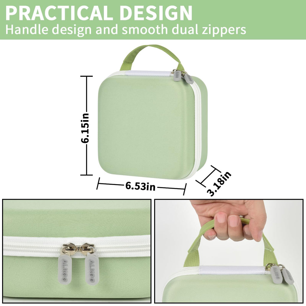 Light green for NIIMBOT label maker case dimensions with handle and dual zippers