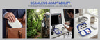 Collage showing the for SanDisk SSD case used at home, outdoors, and while traveling