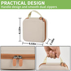 Beige for NIIMBOT label maker case dimensions with handle and dual zippers