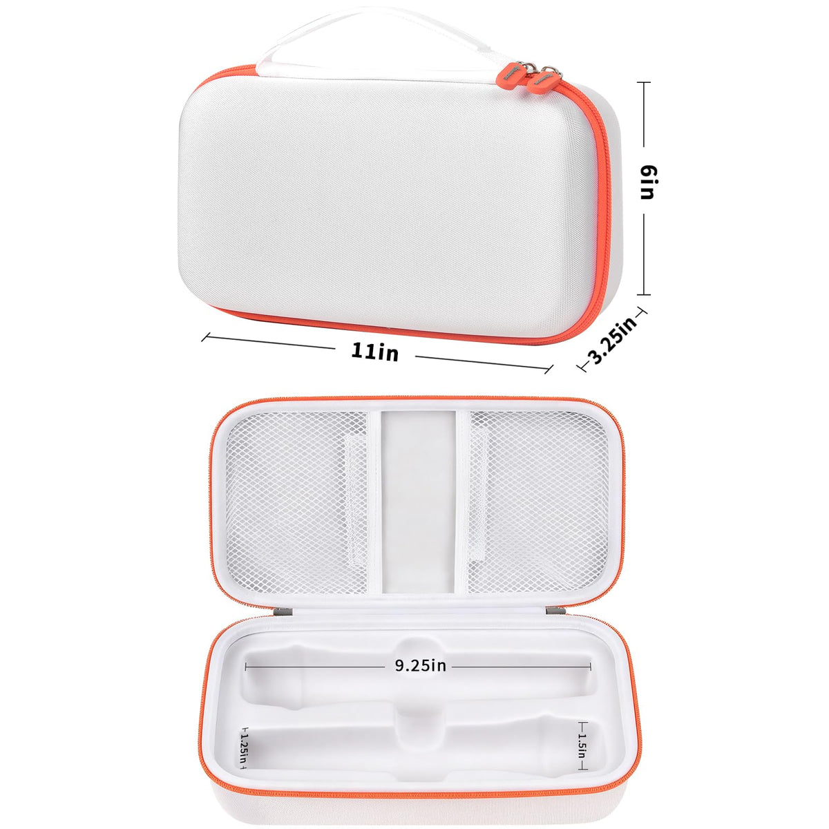 White and orange for JBL wireless microphone case dimensions with dual storage layout